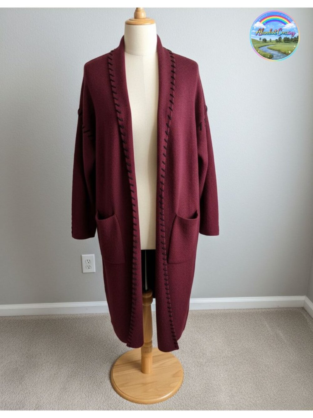Oversized Chunky Knit Long Cardigan with Pockets Open Front Sweater Coat